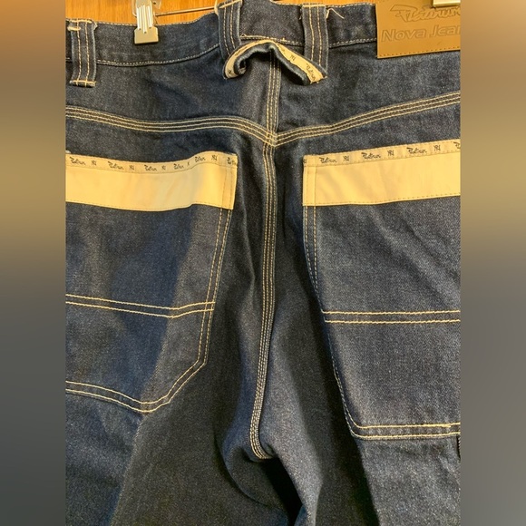 Vintage 90’s Platinum Nova Jeans 36X31 Blue Denim Drawstring Ankle Hip Hop Pants - Picture 10 of 10